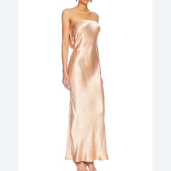 Bec + Bridge Moondance Strapless Midi Dress in Rose Gold size small/AUS 8 - Picture 1 of 2